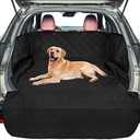 F-color SUV Cargo Liner for Dogs - Waterproof Pet Cargo Liner with Side Flaps, Comfort Dog Cargo Cover with Bumper Flap, Scrachproof Non-Slip Large Size Universal Fit SUVs Sedans Trunks Vans, Black