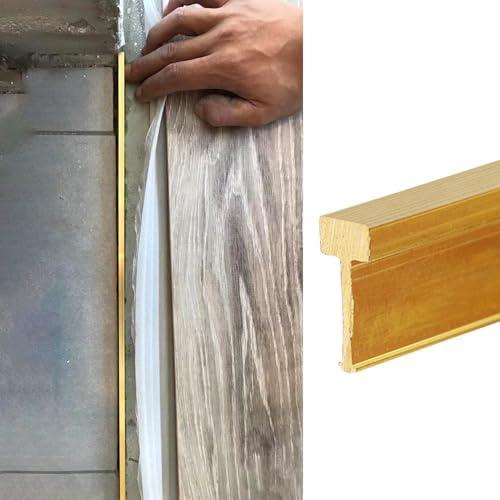 Brass Floor Transition Strip - Decorative Seam Cover for Wood, Tile, Carpet - Metal Edging Trim Strip, 40 to 63 inch Lengths (W5xH20mm(0.2x0.79"))