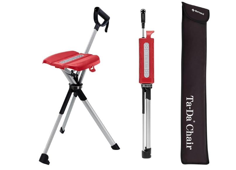 STEP2GOLD Ta-Da Chair Series 2- Portable Walking Stick, Cane with Seat, Foldable Chair, Hiking Stick, for Camping, Hiking, Lightweight Aluminum, Easy Carry, Anti-Slip