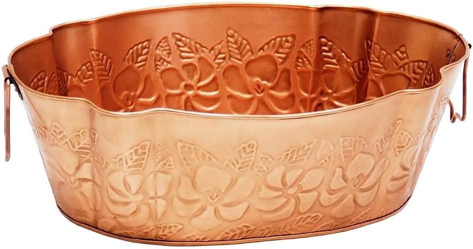 ACHLA Designs Oval Embossed Copper Plated Tub