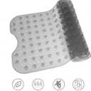 TEESHLY Bathtub Mats for Shower Tub, Extra Long Non-Slip 39 x 16 Inch Bath Mat with Drain Holes and Suction Cups, BathMat for Bathroom with Machine Washable (Clear Grey)