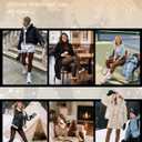 Vertvie Fleece Lined Tights Women Crotch One Seam Line Warm Sheer Pantyhose Fake Translucent Thermal Thick Tights Leggings (Small-Medium Tall)