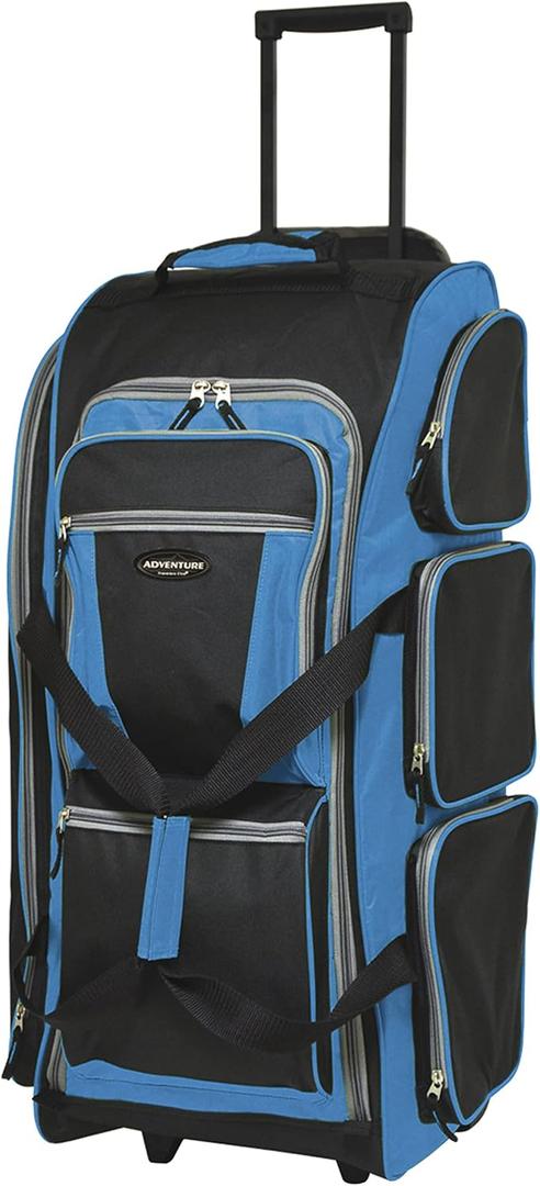 Travelers Club Xpedition 30 Inch Multi-Pocket Upright Rolling Duffel Bag (Blue)