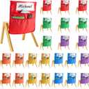 VEVOR Chair Pockets for Classroom, 24 Pack, 14 x 15 Inches Chairback Buddy Pocket with Name Tag, 6 Bright Colors, Back of Chair Organizer for Kids in Classroom, Kindergarten, School, and Home