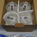 13oz Iced Coffee Cups,4Pcs Glass Cups with Lids and Straws Drinking Glasses,Clear Ribbed Glassware,Reusable Tumbler Glass to Go Cup for Matcha, Iced Tea,Juice