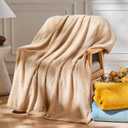 NEWCOSPLAY Super Soft Throw Blanket Brown Premium Silky Flannel Fleece Leaves Pattern Lightweight Bed Blanket All Season Use (Brown, Throw(50"x60"))