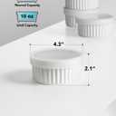 LE TAUCI Ramekins with Silicone Lids, 8 OZ Ceramic Souffl Dishes, Ramekin Bowls for Crme Brle, Dessert, Dips, Oven & Microwave Safe, Set of 4, White