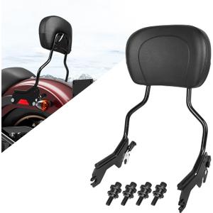 AUFER Upright Passenger Backrest Sissy Bar With Back Rest Pad Docking Hardware Kits Compatible With For Harley Softail Low Rider FXLR FXLRS FXLRST Sport Glide FLSB Backrest 2018-Later