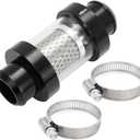 1-1/2" Universal Filter Inline Heater Core Coolant Filter and Inspection System Stainless Steel Filter Mesh Matching Fixture (1.5 IN, black)