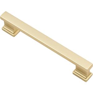 Alzassbg 10 Pack Brushed Gold Cabinet Pulls, 5 Inch(128mm) Hole Centers Kitchen Cabinet Handles for Cabinets and Drawers AL3061MGP