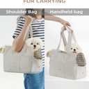 ONECUTE Dog Purse Carrier for Small Dogs Rabbit cat with Large Pockets, Cotton Bag, Dog Carrier Soft Sided, Collapsible Travel Puppy Carrier (Grey, 13.6" L x 6.5" W x 10" H)