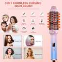 Thermal Brush,10 Temperatures LCD Display Upgrade to 400F 1.5 in Heated Round Brush Curling Iron Heated Ceramic Tourmaline Ionic Comb 110-240V Volum