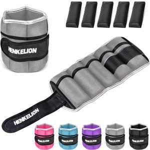 1 Pair 2 3 5 10 Lbs Adjustable Ankle Weights for Women Men Kids, Strength Training Wrist and Ankle Weights Sets for Gym, Fitness Workout, Running, Lifting - Black Grey Pink Blue Purple (3 lbs (x2))