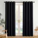 NICETOWN Room Darkening Draperies Curtains Panels, 2 Panels Black W52 x L84