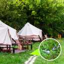 12pcs 3/8 x 12 inch Heavy Duty Camping Ground Anchors, Non-Rust Tent Stakes Screw in Kit for Securing Animals, Trampoline, Carports, Canopies, Sheds, Swing Sets, Ground Anchors for High Winds