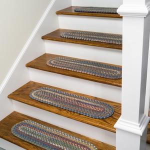 Colonial Mills New England Braid Stair Treads - Blue 8"x28" (Set 4)