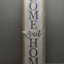 Outdoor Welcome Sign for Front Porch Standing Large 2 Sided 45"X9" Wooden Frame Tall Vertical Leaner Long Home Sweet Home Front Door Sign for Rustic Outside Farmhouse Modern Decor (Wood White)