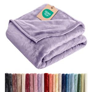 Ultra Soft Fleece Blanket Throw Size - Flannel Fleece Luxury Throw Blanket - Lightweight for Couch Bed Chair - Thick, Warm & Breathable - All Season Cozy Anti-Static Microplush Bedding, Pastel Lilac