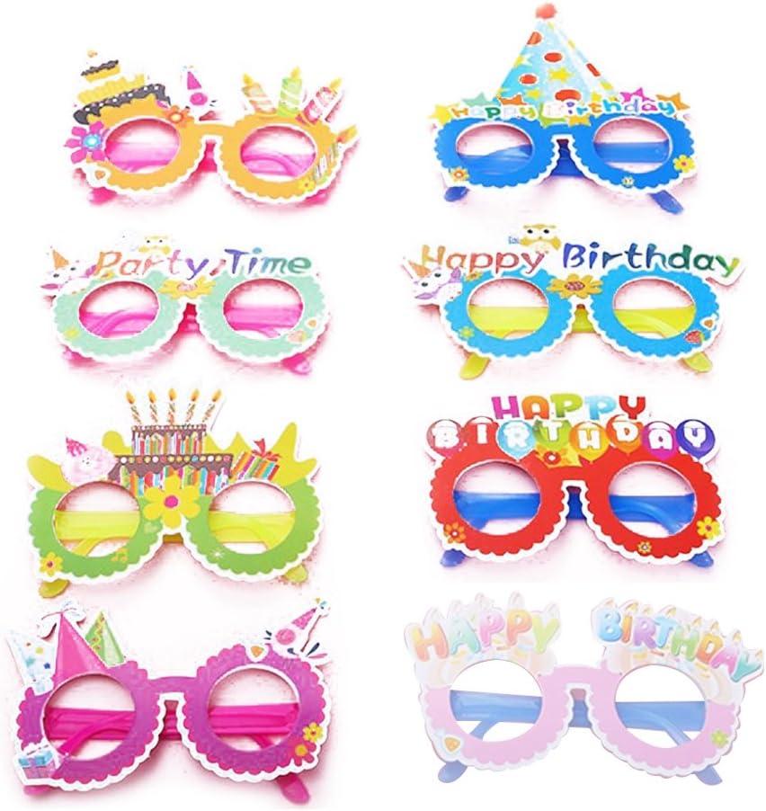 TOYMYTOY Happy Birthday Glasses Paper Party Eyeglasses Frames Novelty Decoration Photo-Booth Prop Party Supplies,12pcs