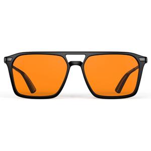 Goiteia Orange Blue Light Blocking Glasses-Retro 70s Blue Light Glasses for Men Women, Easier Sleep and Migraine Relief (Black)