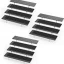 Acrylic Display Stands Risers, Perfume Cologne Organizer, Black 4 Tier Cupcake Stand Riser Shelf Compatible with Funko Pop Figures Food Dessert Makeup Skincare Cosmetics Lotion Organizer (3 PACKS)