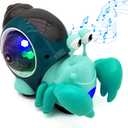 Tipmant Baby Toddler Electric Crab Cute Electronic Animal Vehicle Car Toy Crawl, Play Music, Luminous Light Kids Birthday (Green)