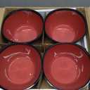 Square Melamine Dinnerware Sets 12 Piece Service for 4 Deep Red Plates and Bowls Sets for Indoor/Outdoor Grill, Holiday Party, Camping