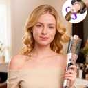 LANDOT Automatic Rotating Curling Iron 1-inch - Easy-to-Use Self Curling Wand, Ceramic Hair Curler for Women, Effortless Curls, Anti-Scald, Tangle-Free, Dual Voltage, Adjustable Temp, Rose Gold