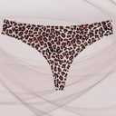 Thong Women's Basic Elasticity Comfortable Sexy Leopard Seamless Invisible Panties, Medium 