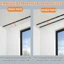Hidden Curtain Track Ceiling Mount Rod, Recessed Aluminum Single Curtain Sliding Rail, Silent Curtain Track System for Bedroom/Privacy Shelter/Dressing Room/Room Divider (White, 3m(9.8ft))