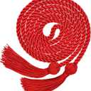 TecUnite Graduation Cords Honor 2026 Polyester Yarn Decorative 67" Long Garland Twist Ties with Tassels for Bachelor Gown Graduation(Red)