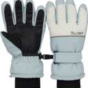 XuoAz Kids Winter Ski Snow Gloves Waterproof Touchscreen Warm Snowboard Mittens for Boys Girls (for 7-12 Years) (Light Blue)