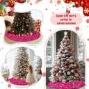 Hot Pink Christmas Tree Skirt Sequin 60 Inch Tree Skirt Large Velvet Christmas Tree Skirt Sparkle Fuchsia Xmas Tree Skirts Metallic Christmas Tree Base Cover Skirt for Fall Party Santa Decor