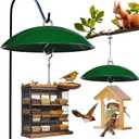 Squirrel Baffle for Bird Feeders,15.7-inch Metal Dome,Squirrel Proof, Weather Shield, with Suspension Wire Rope and Snap Hook for Bird Feeder Pole, Shepherd's Hook,Trees,1 Pack(Green)