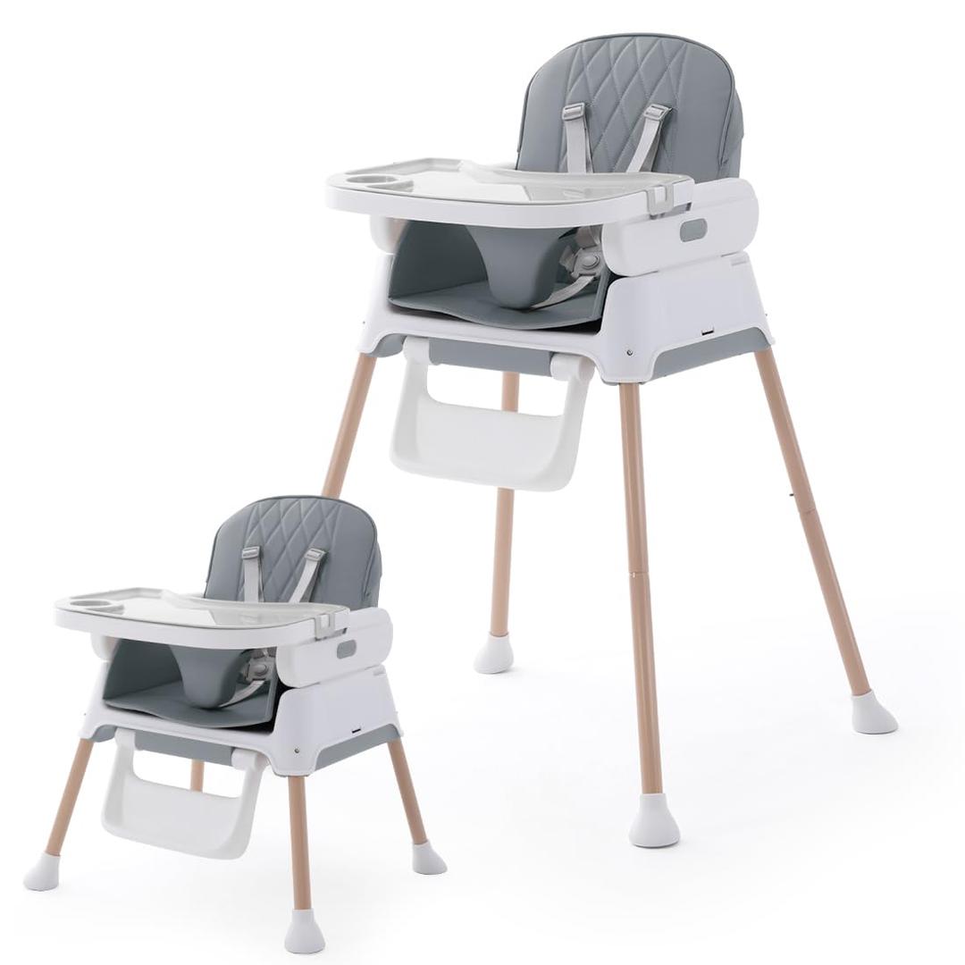 3 in 1 Baby High Chair,Adjustable Convertible Baby High Chairs for Babies and Toddlers,Black