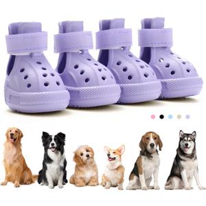 Dog Boots for Hot Pavement & Snow, Waterproof Non-Slip Dog Shoes with Reflective Straps, Adjustable Pet Booties for Small to Large Dogs, Outdoor Paw Protection, 4Pcs