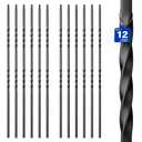 Wrought Iron Hollow Balusters - Deck Spindles Stair Railing Indoor,Stair Double Twist Hollow Iron Baluster Stair spindles, for Staircase Interior(12 Pack Black)