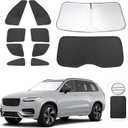 TINGLU Window Shades for Volvo XC90 20162024 2025 Accessories Car Side Full Windows Rear Triangular Windshield Sun Shade Sun UV Rays & Privacy Protection for Camping,Napping,and Relaxing 10PCS