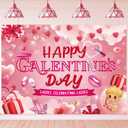 Happy Galentines Backdrop Ladies Celebrating Ladies Photo Backdrop for Women Galentines Day Party Decorations Photo Booth Props Supplies (7x5FT210x150cm)