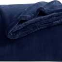 KMUSET Fleece Blanket Throw Size Navy Lightweight Super Soft Cozy Luxury Bed Blanket Microfiber Factory Shop (Throw(50"x60"))