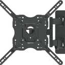 Amazon Basics Full Motion Articulating TV Monitor Wall Mount for 26" to 55" TVs and Flat Panels up to 80 Lbs, Black