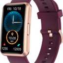 HUAKUA Fitness Tracker No Bluetooth No APP No Phone Needed, Fitness Watch for Men Women Parents IP68 Waterproof with Full Touch Screen Steps Calories Counter Sleep Tracker Alarm Clocks (Purple)