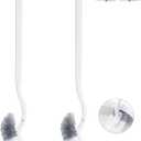 2 Pack Curved Toilet Bowl Brush Without Holder for Bathroom, Compact Toilet Brush Durable Under The Rim Household Deep Cleaning Brushes (White Toilet Brush Without Holder)