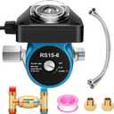 Instant Hot Water Recirculating Pump Kit with 100% Pure Brass Sensor Valve,20-Inch PEX Supply Lines,Hot Water Recirculation System with Timer Tank Water Heaters Replacement 595916,095580