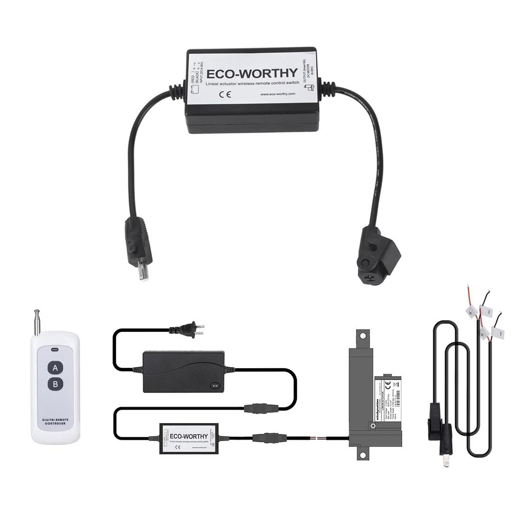 DC HOUSE Forward and Reverse Linear Actuator Controller, Working Voltage DC 8V-30V, Maximum Remote Control Distance 70M, Wireless Remote Motor Control Switch Kit for Various Motor/Linear Actuators