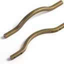 Goo-Ki Low Profile Antique Brass Cabinet Pulls, Double Hole Centers(3.8''/5'') Zinc Alloy Handle for Drawer Cupboard Wardrobe,6 Packed