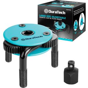 DURATECH Adjustable Oil Filter Wrench, Magnetic 3-Jaw Oil Filter Removal Tool, Large Sizes from 3" to 5.51"(76mm to 140mm), Ideal for Cars, Trucks, Tractor