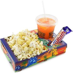 SNAPPY Dinosaur Movie Night Combo Trays, 250 Count, Cardboard Snack Tray with Popcorn, Cup Holder, Candy Section