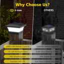 T-SUN Solar Post Lights, Waterproof Outdoor Solar Post Cap Lights for 4X4 Wooden Posts, 6000K Cool White LED Lighting, Deck, Patio Garden Decor or Fence(2 Pack)