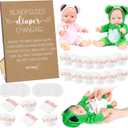 17 Pcs Baby Shower Game Supplies for Blindfold Diaper Changing Dolls with Blindfolds Diapers Baby Changing Diaper Race Game Set(Brown Kraft)